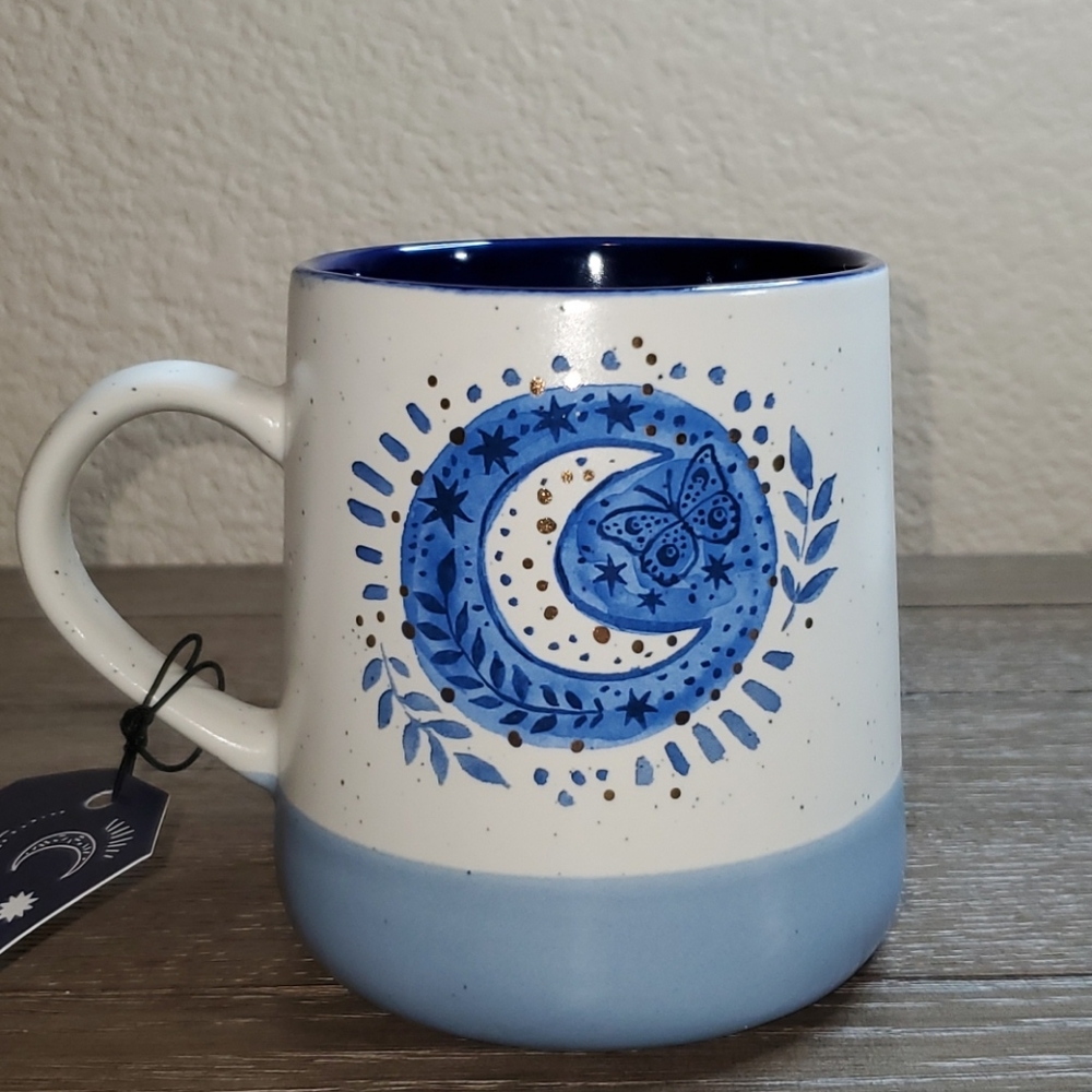 Moon Child Crescent Moon and Butterfly Design Mug
